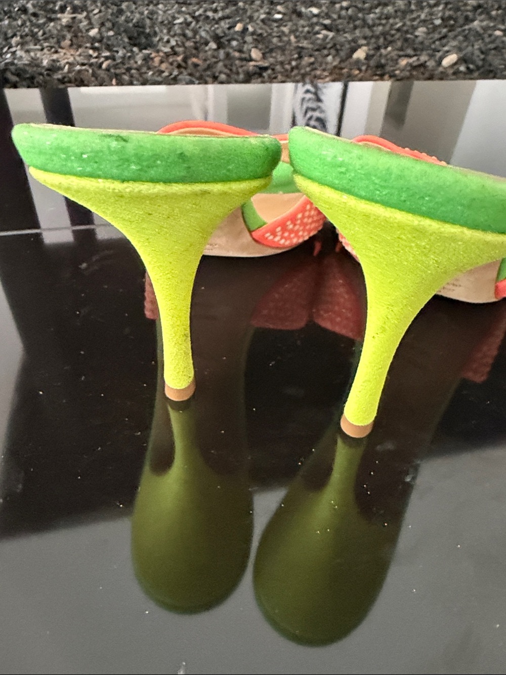 Giuseppe Zanotti Coral Crystal Wrap Slide Sandals with Green Footbed - Picture 11 of 11